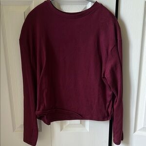 Burgundy long sleeve, size small